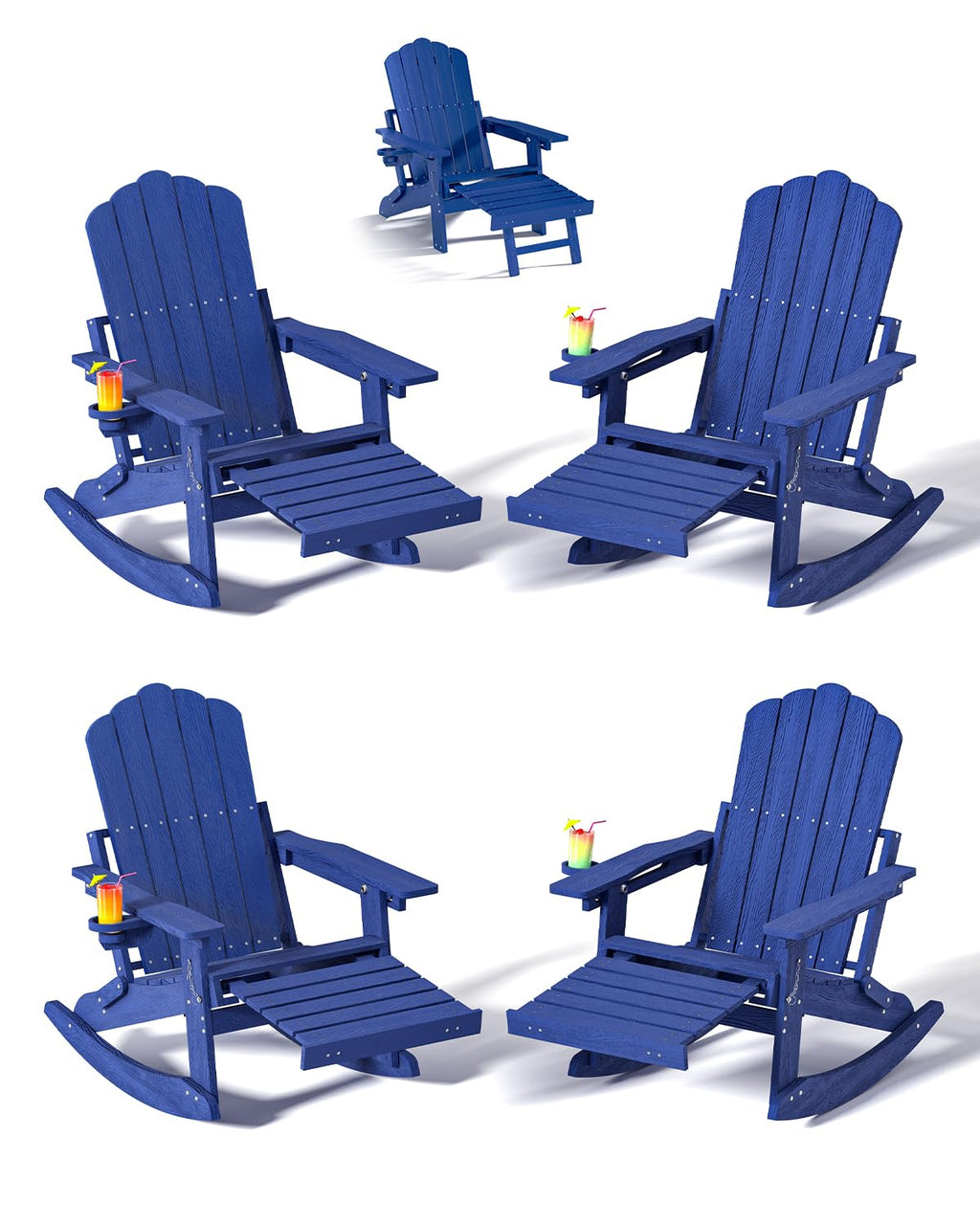 Folding Adirondack Rocking Chair with Ottoman Q821339
