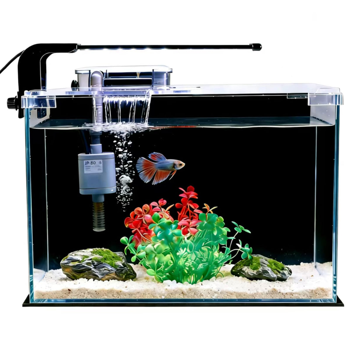 2.5 Gallon Betta Fish Tank with Filter Light and Lid P6874