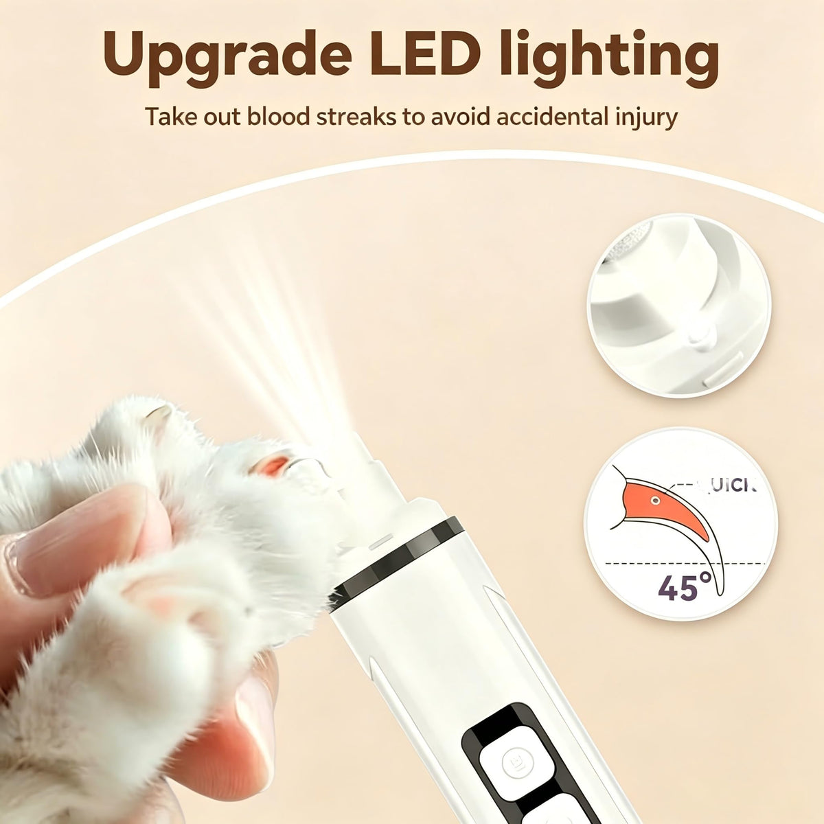 3-Speed Dog & Cat Nail Grinder with LED Light X652