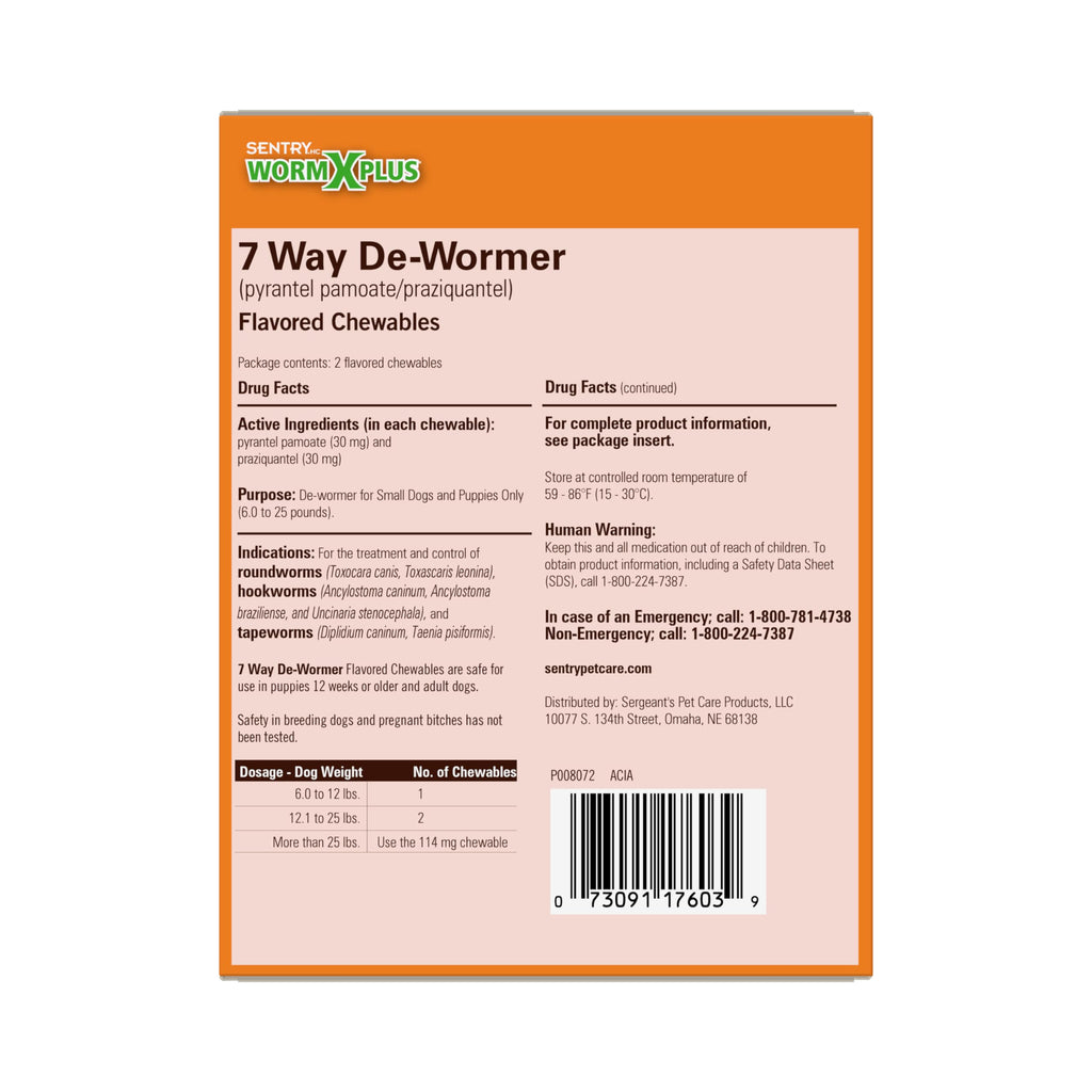 7 Way De-Wormer Chewables for Dogs, 2 Count H887