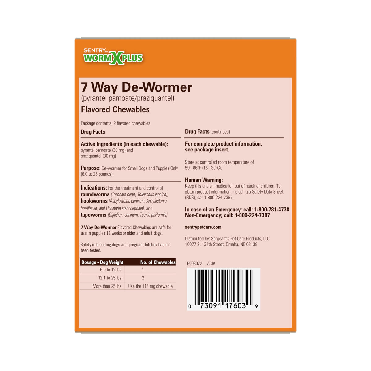 7 Way De-Wormer Chewables for Dogs, 2 Count H887