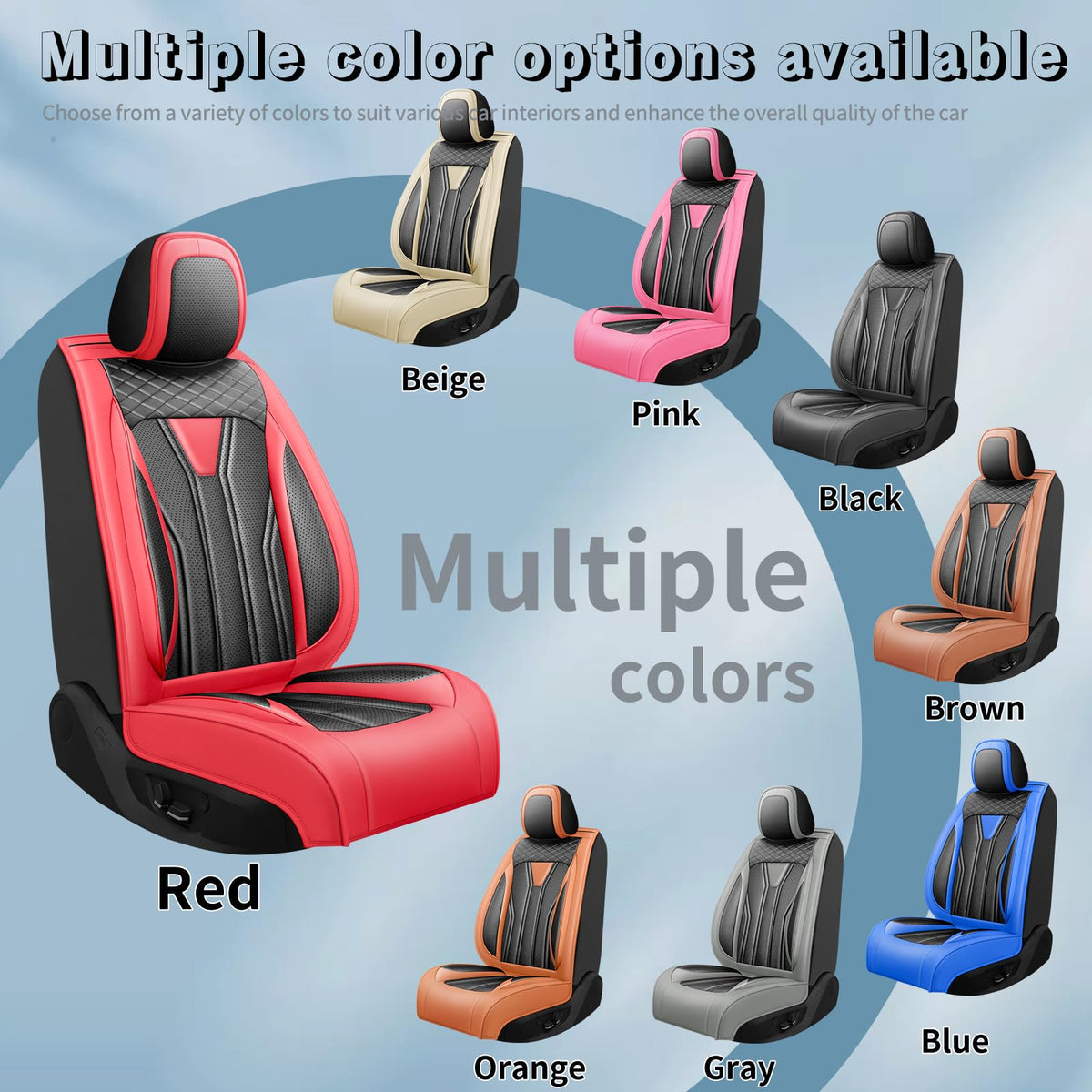 Red Black Car Seat Covers D482781