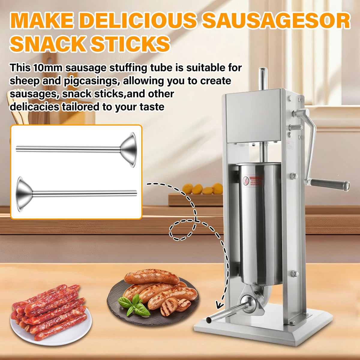 2 Pack 10mm Sausage Stuffer Tubes C75069