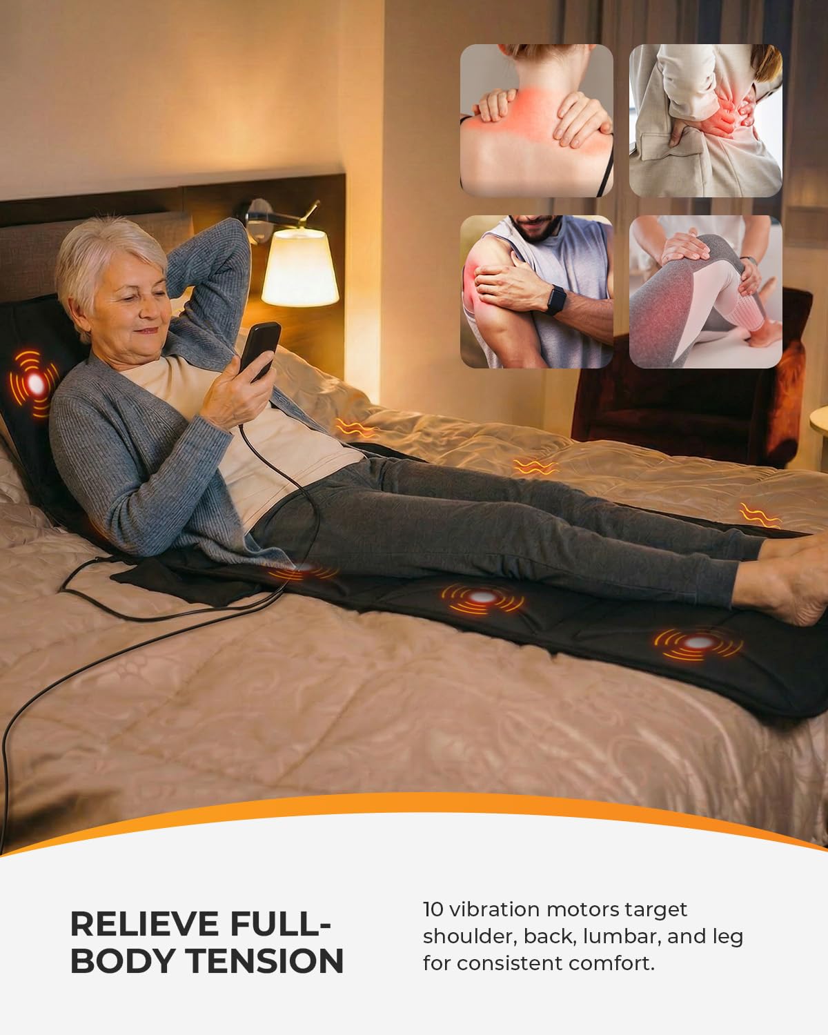 Full Body Massage Mat with Heat and Vibration F637