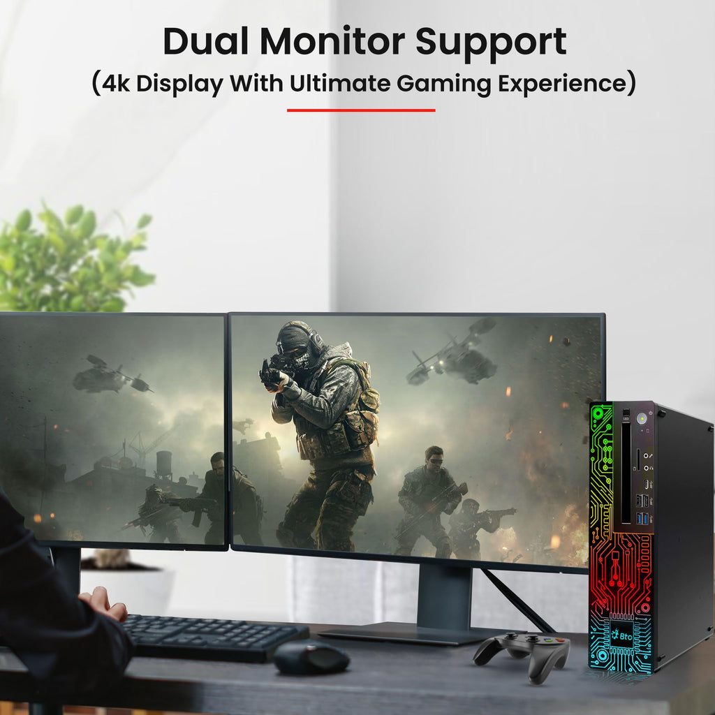 RGB Gaming Desktop PC Intel i5 16GB Ram 512GB SSD GeForce GT 1030 Windows 11 Pro D9748