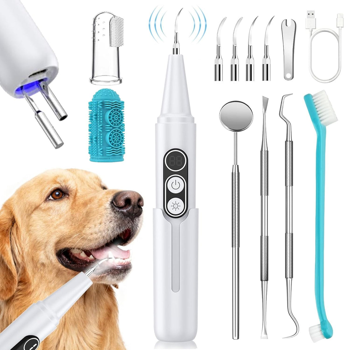Dog Plaque Remover for Teeth with UV Sanitizing Chamber X198
