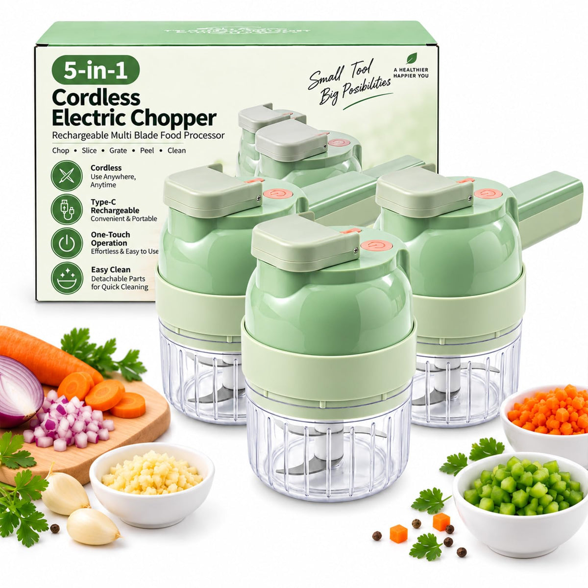 Electric 5-in-1 Handheld Vegetable Chopper G925907