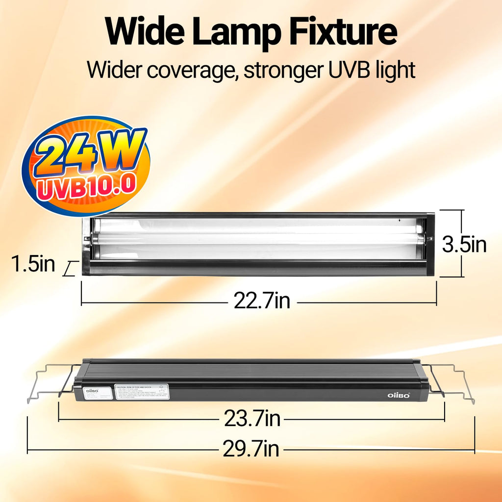 24W UVB 10.0 Reptile Light Fixture Combo Kit W8401