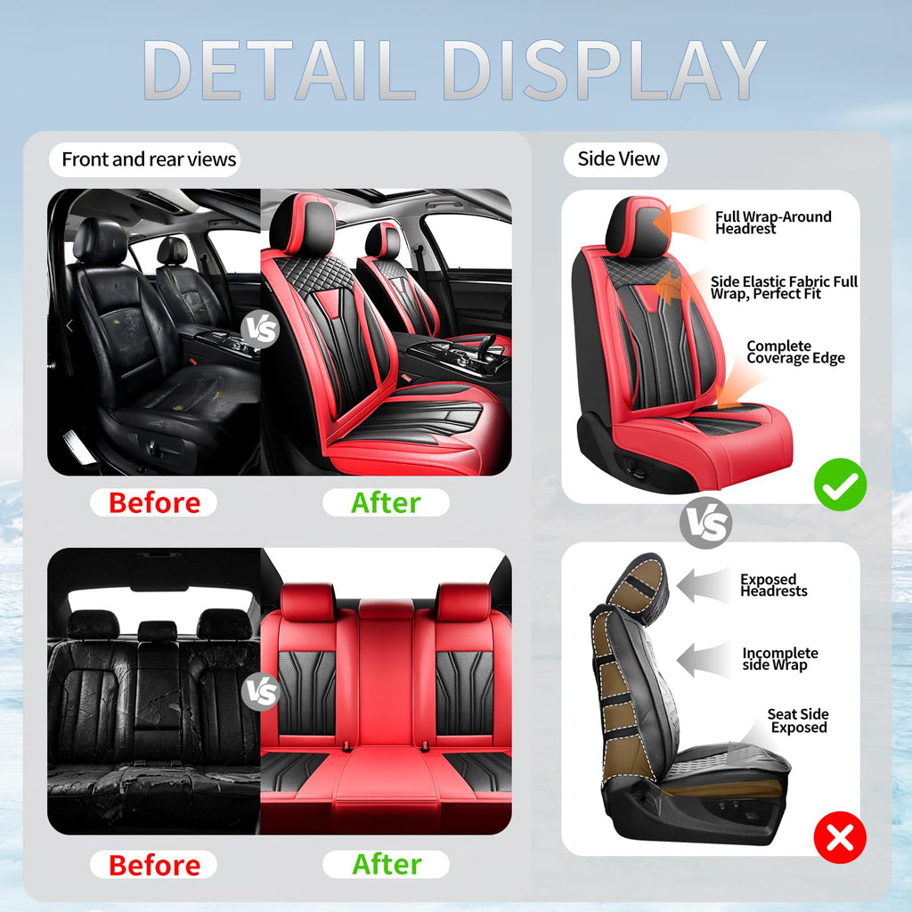 Red Black Car Seat Covers D482781