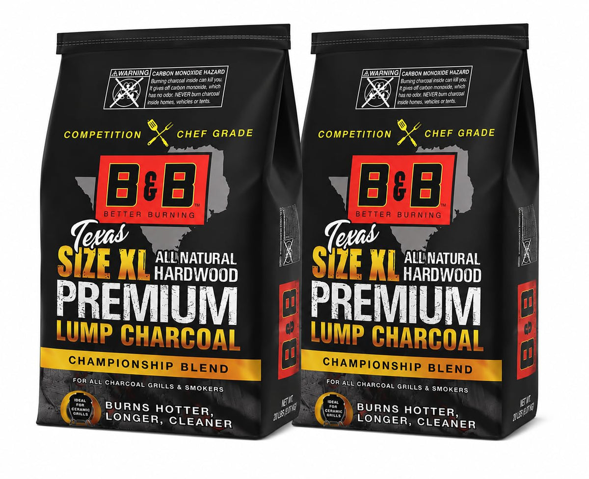XL Premium Lump Charcoal 24 lb Bags Pack of 2 All Natural White Quebracho Hardwood U7587