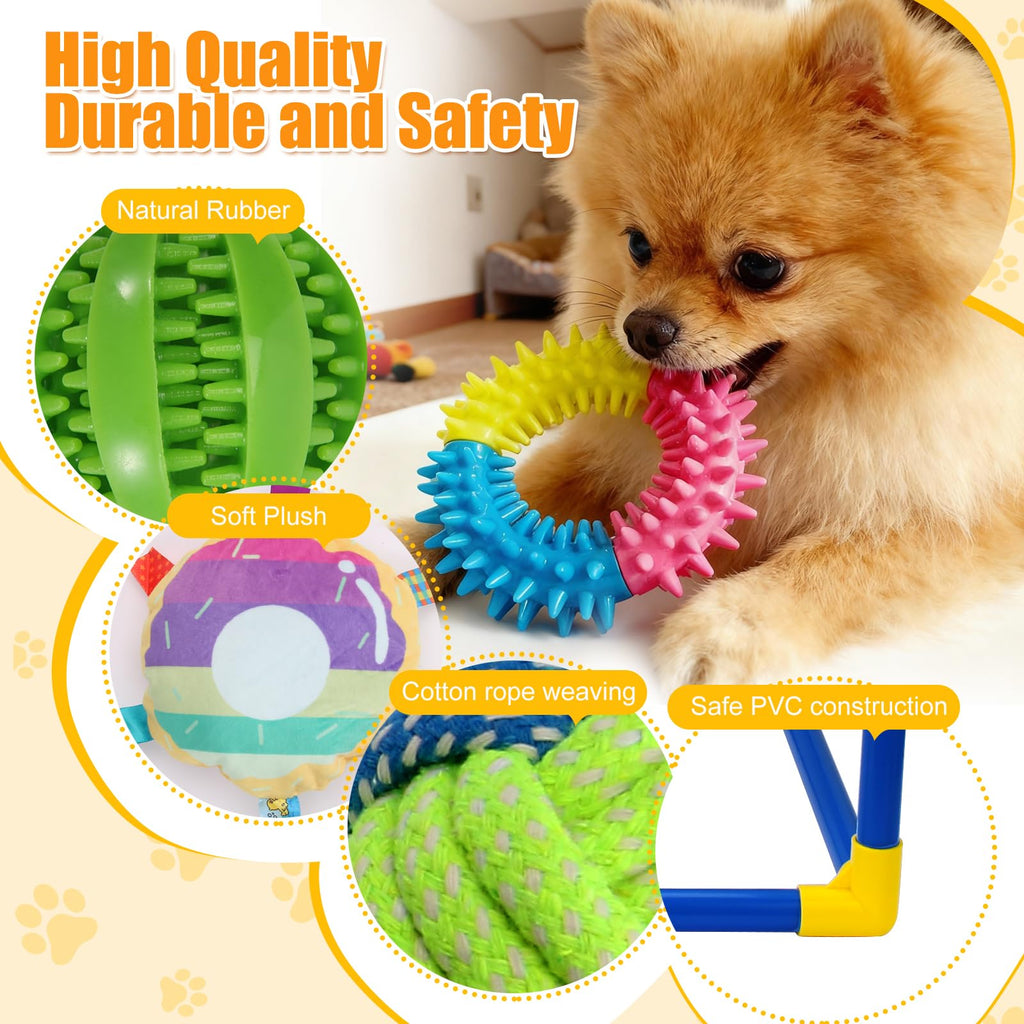 12 Toys Puppy Play Gym with Squeaky Toys M465387