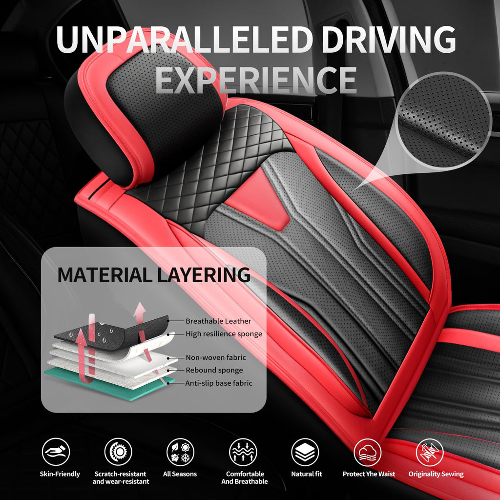 Red Black Car Seat Covers D482781