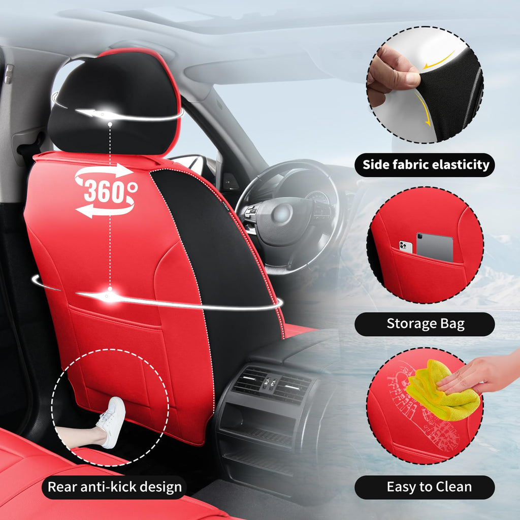Red Black Car Seat Covers D482781