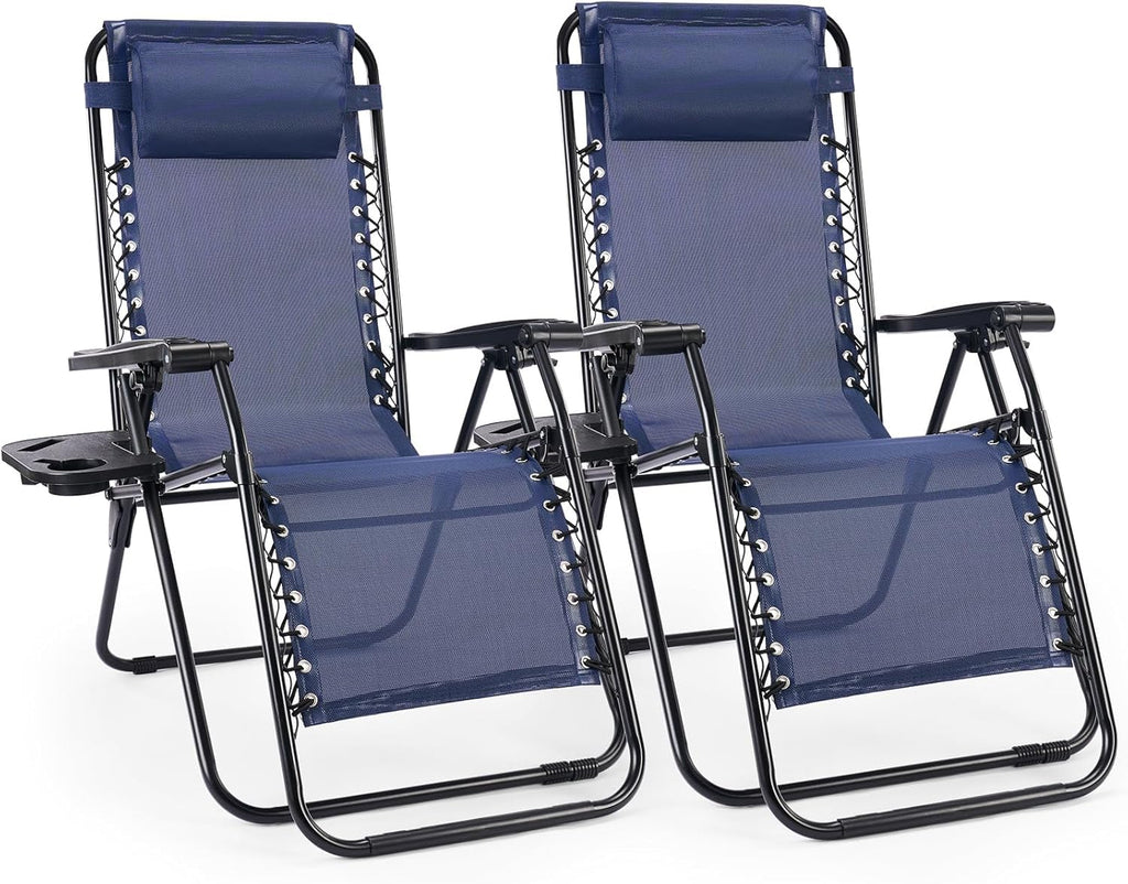 Oversized Blue Zero Gravity Chair Set of 2 D269111