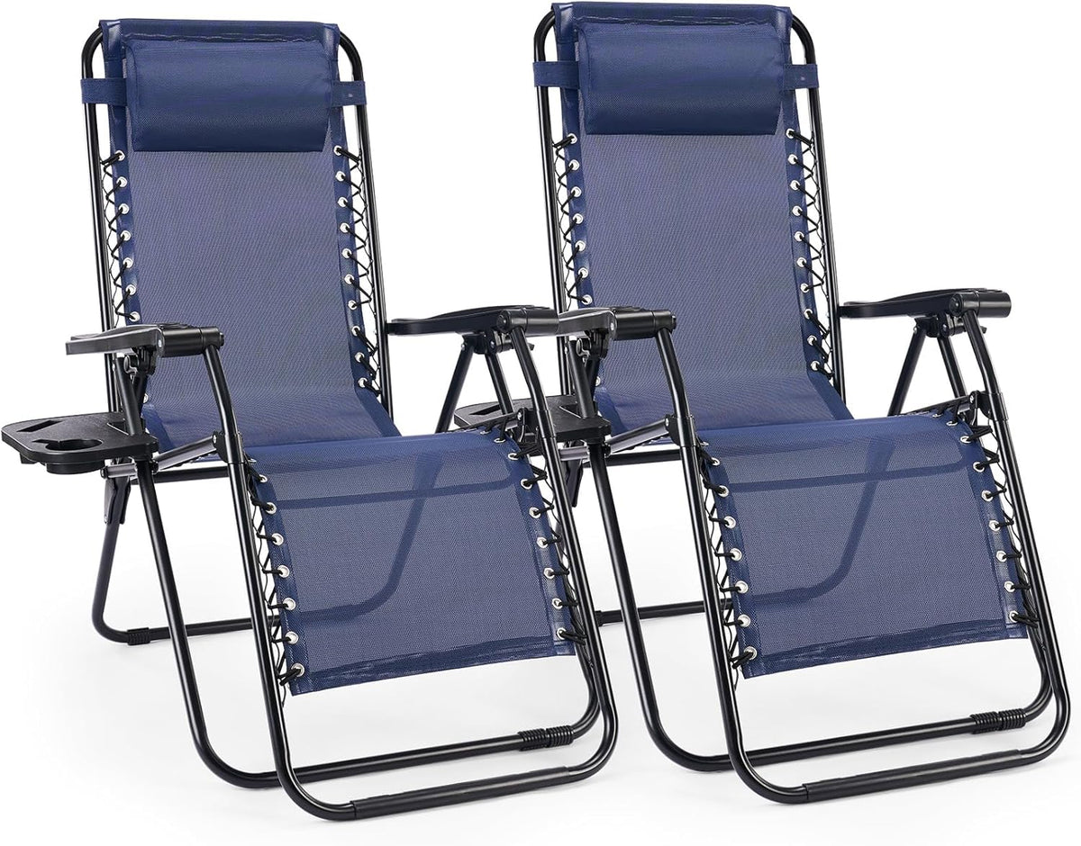 Oversized Blue Zero Gravity Chair Set of 2 D269111
