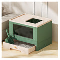 Foldable Enclosed Cat Litter Box with Lid and Scoop D7493