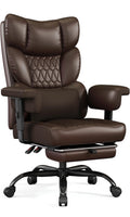 Big and Tall Faux Leather Office Chair with Footrest S3785
