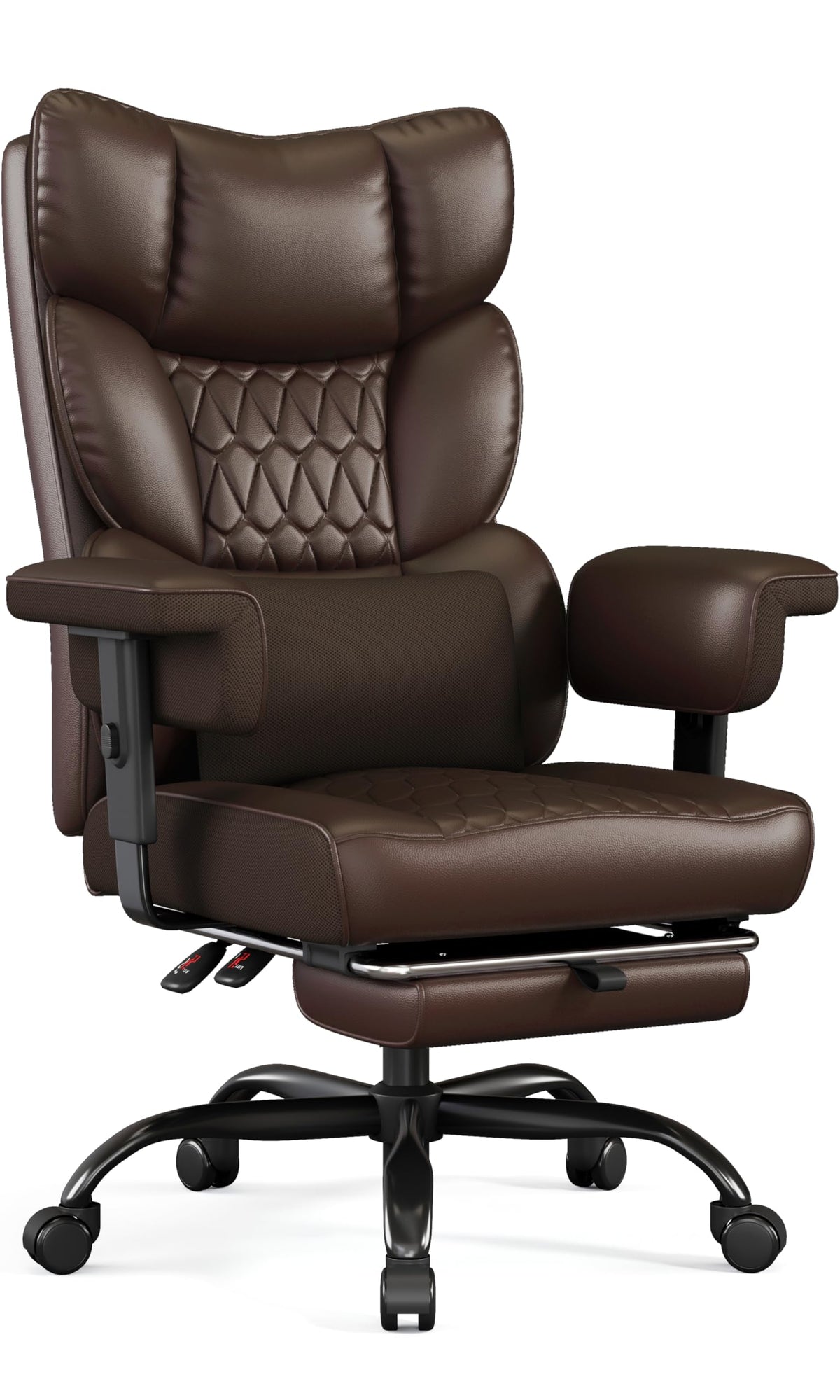 Big and Tall Faux Leather Office Chair with Footrest S3785