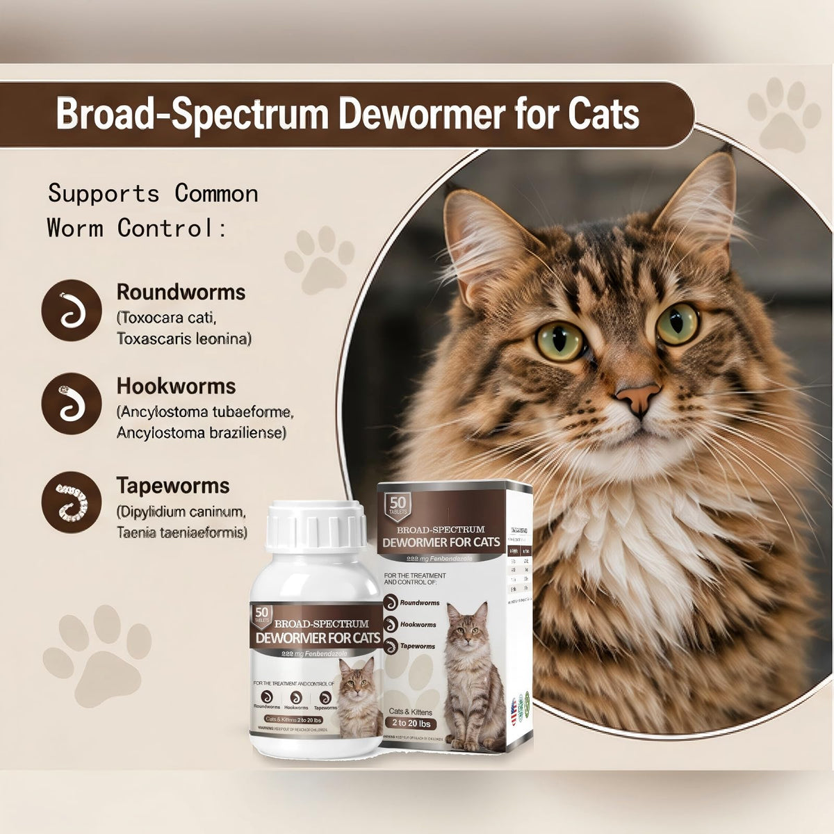 Cat Dewormer 50 Tabs S7202