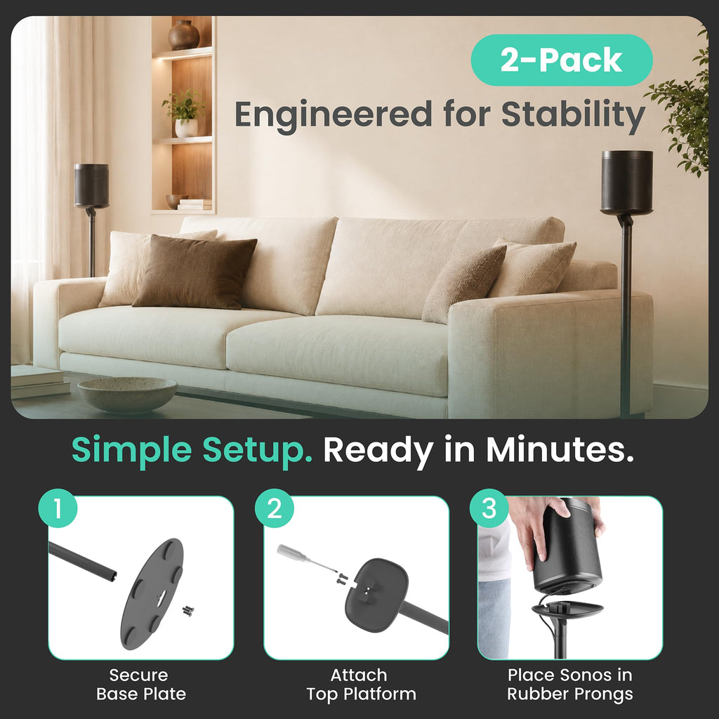 Black 2 Pack Speaker Stands B9883
