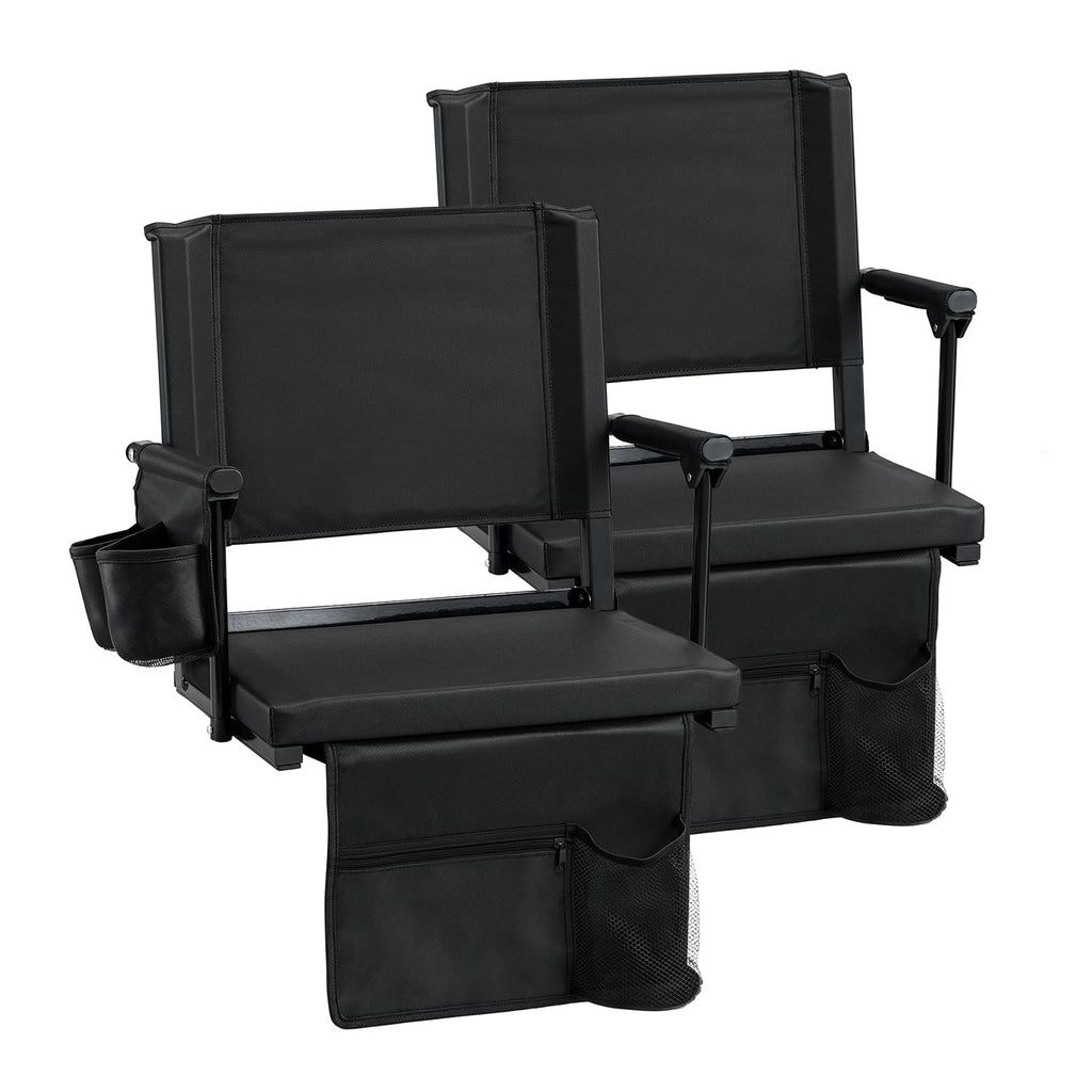 2 Pack Stadium Seats with Back Support & Cup Holders O15393