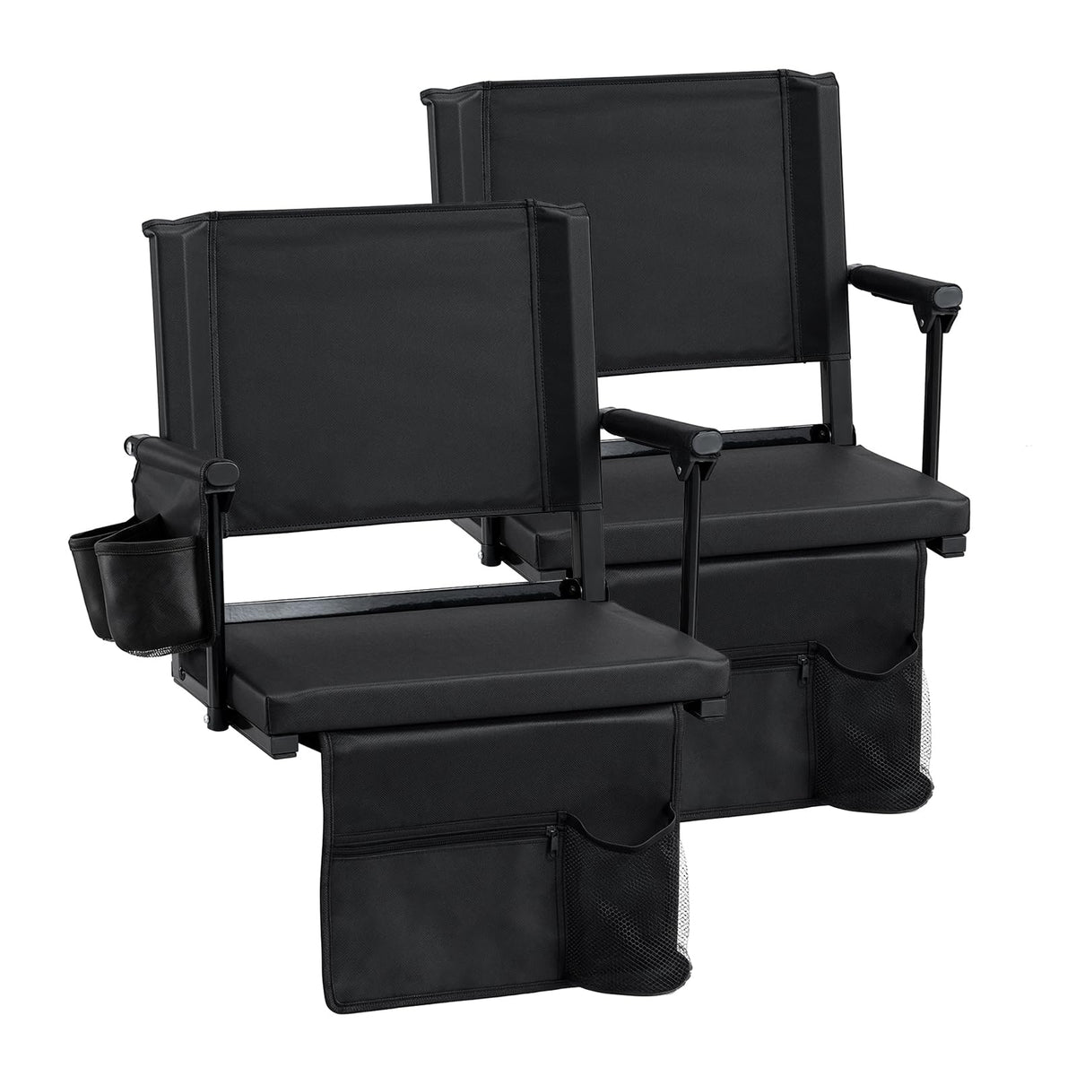2 Pack Stadium Seats with Back Support & Cup Holders O15393