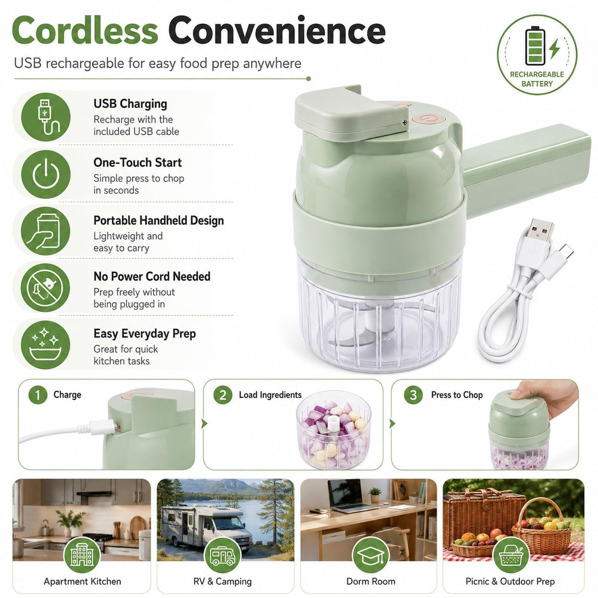 Electric 5-in-1 Handheld Vegetable Chopper G925907
