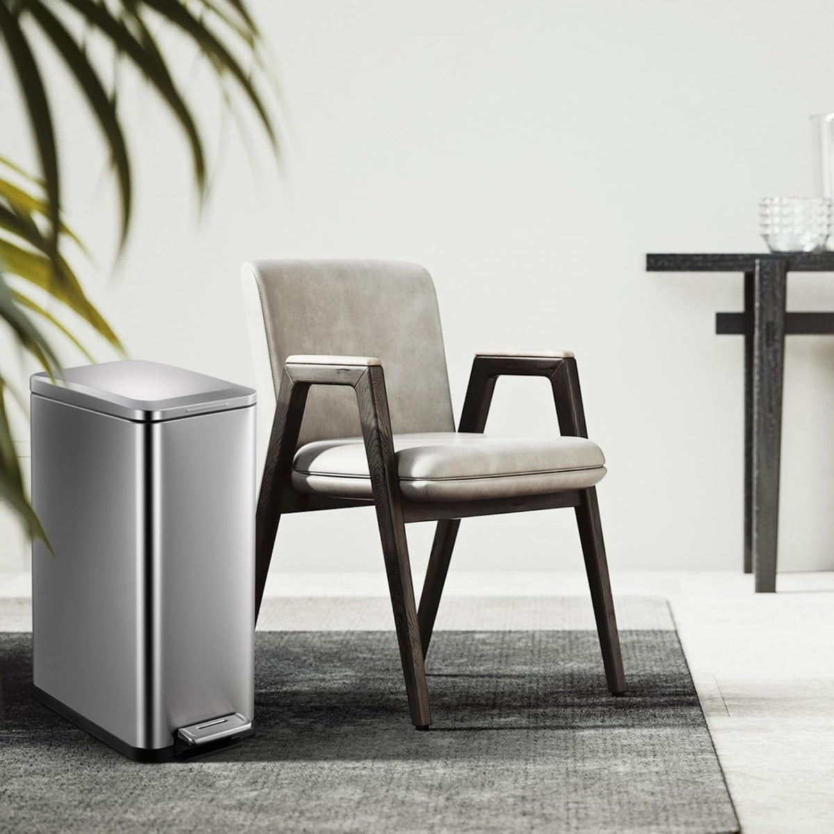 50L Slim Stainless Steel Kitchen Trash Can C6169
