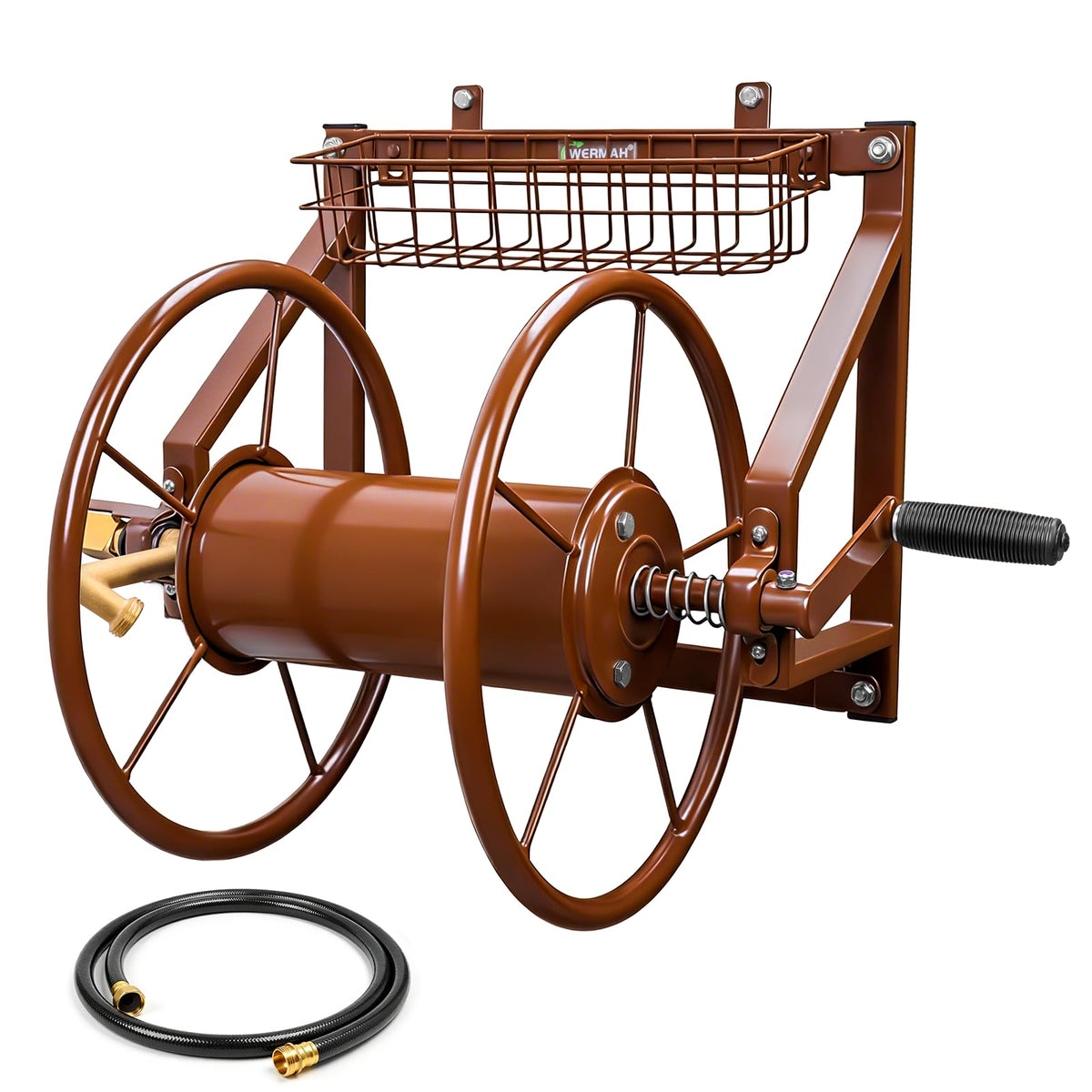 Wall Mount Metal Garden Hose Reel Holds 155ft 5/8" Hose F631211