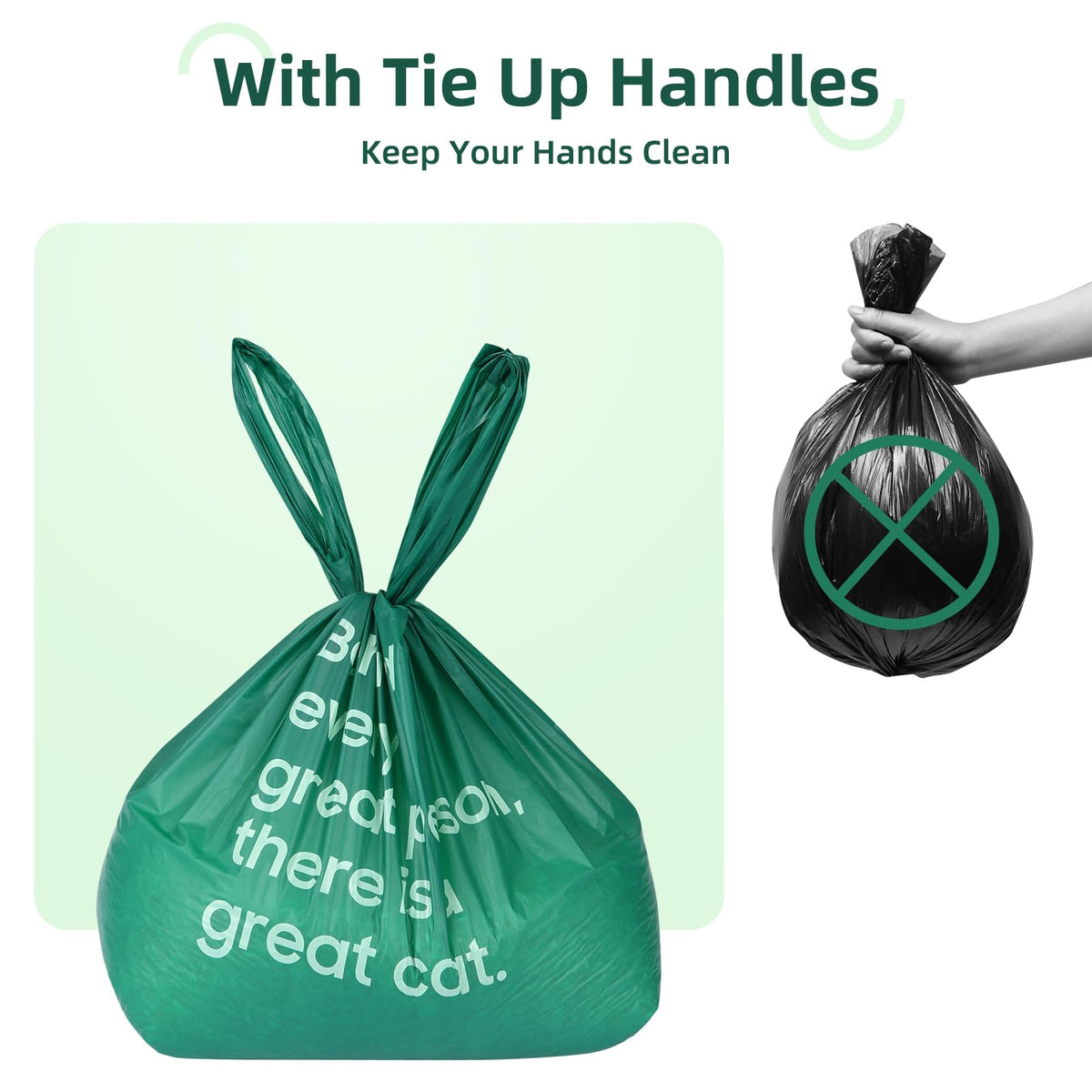 125 Count Large Unscented Cat Poop Bags with Handles D2763