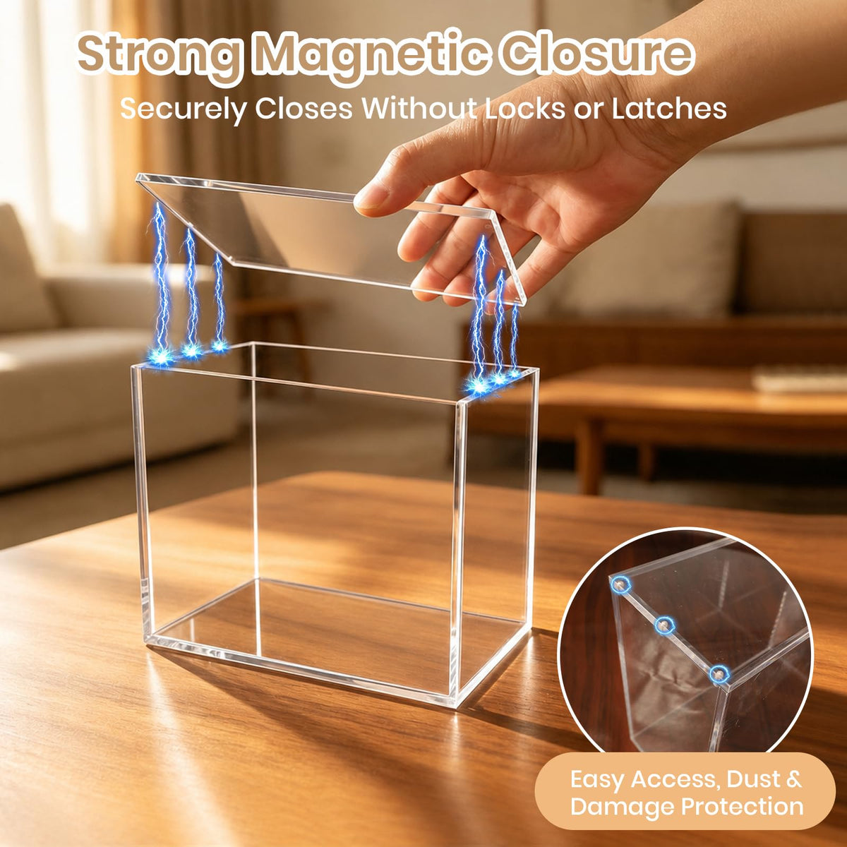 Acrylic 5mm Thick Clear Magnetic Display Case D769