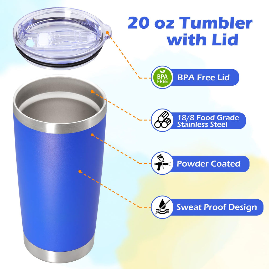 20oz Insulated Tumbler with Lid Dark Blue O2736
