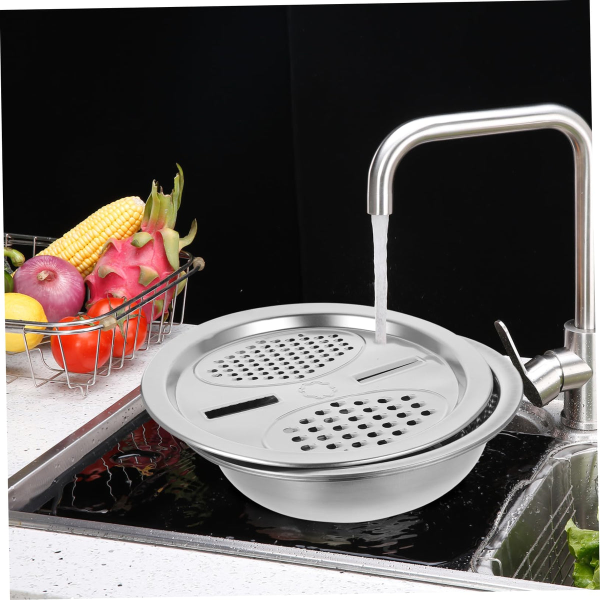 Metal Vegetable Washing Basket Strainer Bowl U54301