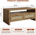 40” Boho Rattan Coffee Table with Storage W130