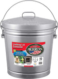 10 Gal Galvanized Steel Dry Storage Can with Locking Lid U65966