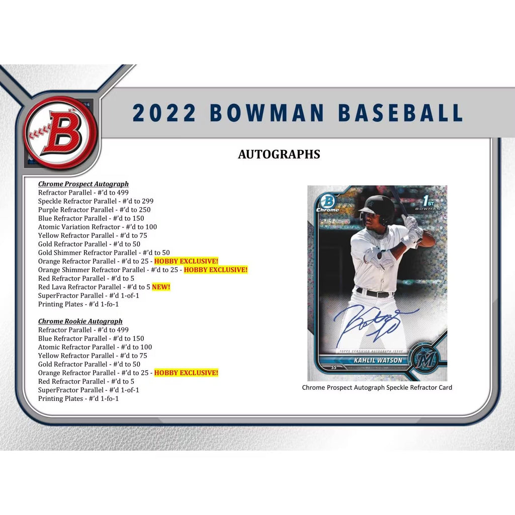 2022 Bowman Baseball Trading Card Mega Box Z760