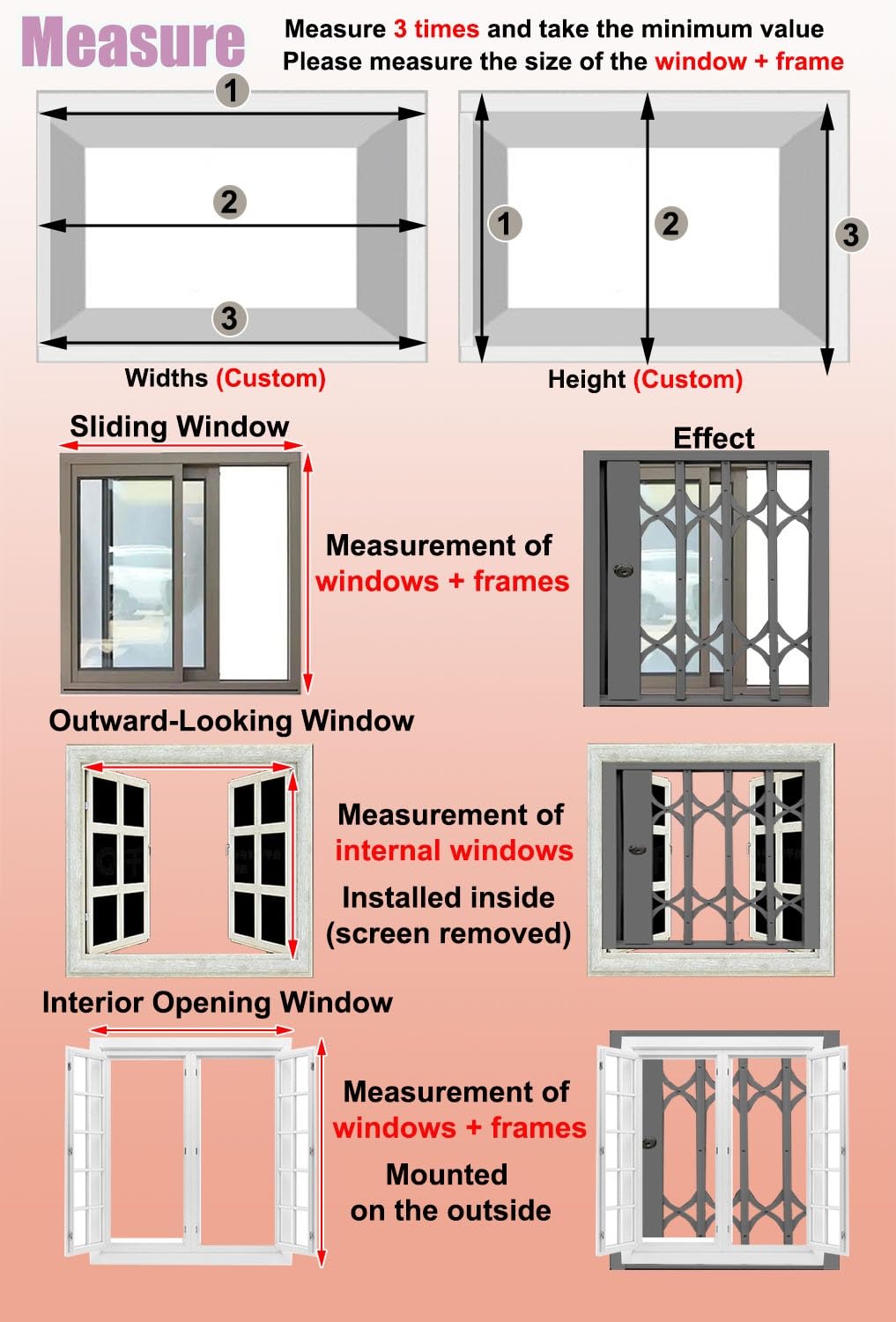 Lockable Folding Aluminum Window Safety Guards, Adjustable Width 24-36 Inch, Black Z17561