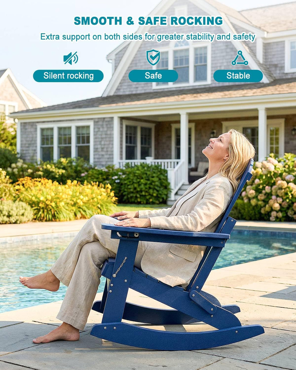 Folding Adirondack Rocking Chair with Ottoman Q821339