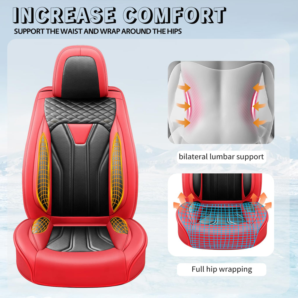 Red Black Car Seat Covers D482781