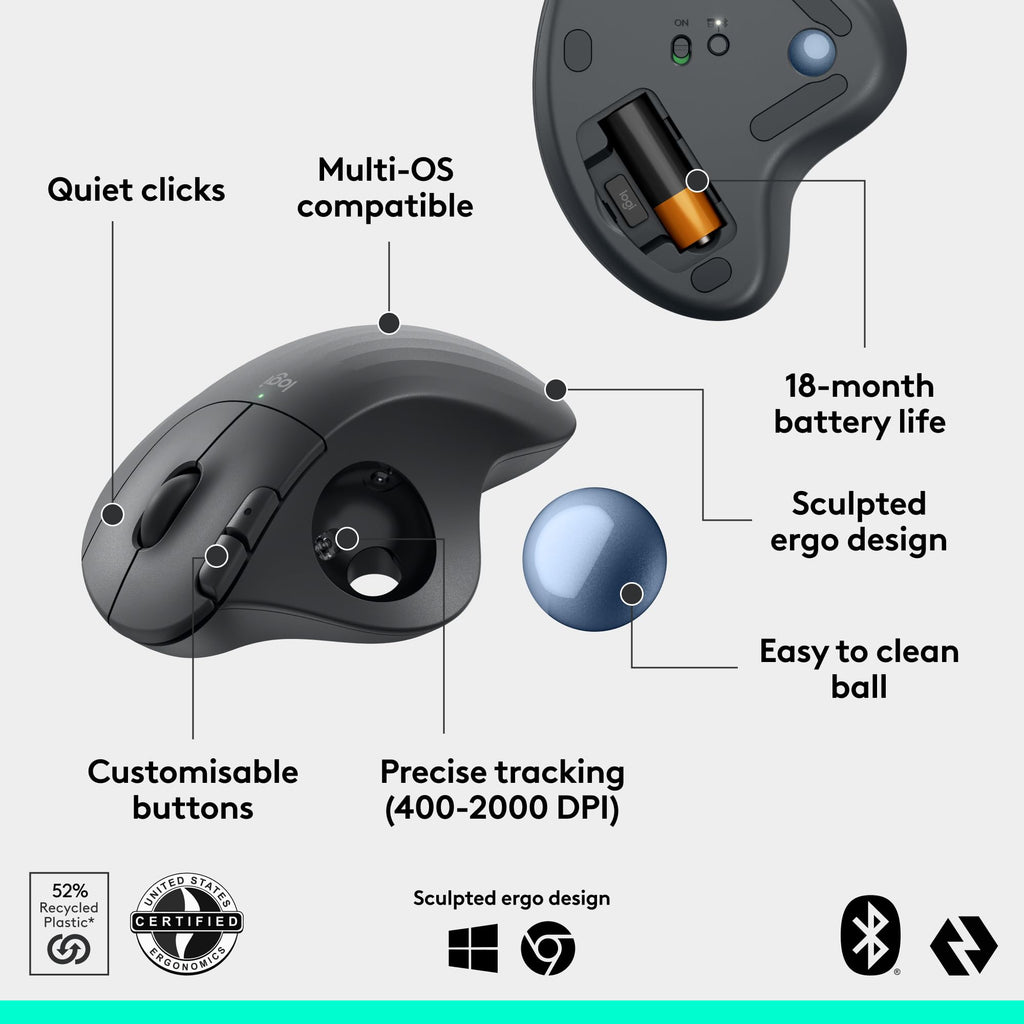 Wireless Bluetooth Trackball Mouse E47898