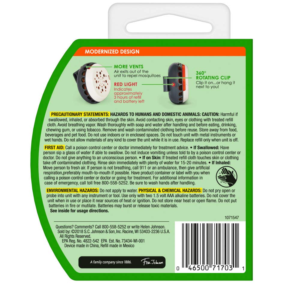 Clip-On Mosquito Repellent Fan Unit with 1 Refill H996
