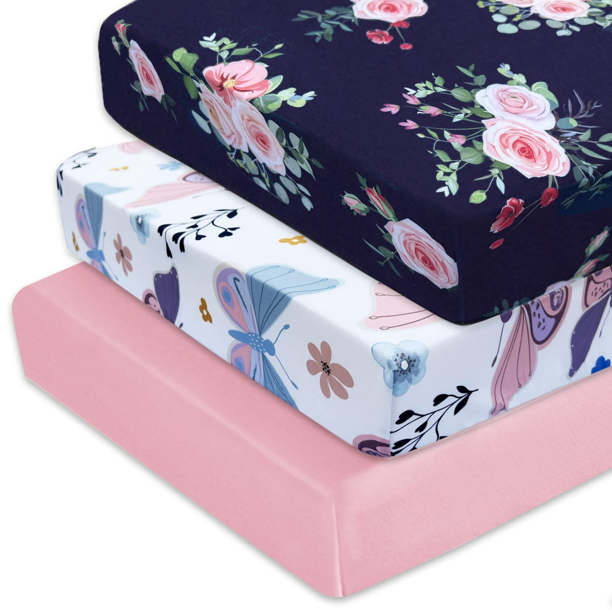 3 Pack Soft Crib Sheets 28'' X 52'' Microfiber W2757
