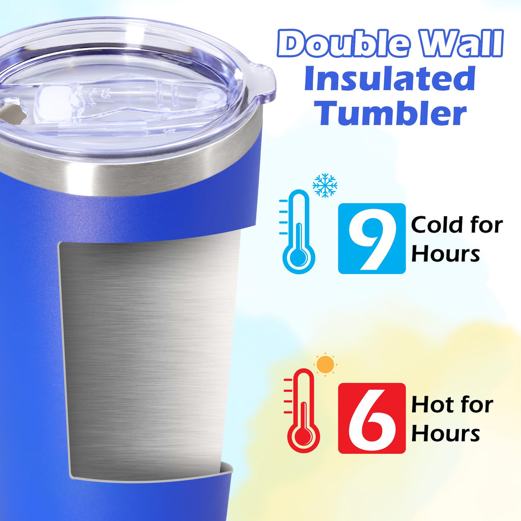 20oz Insulated Tumbler with Lid Dark Blue O2736