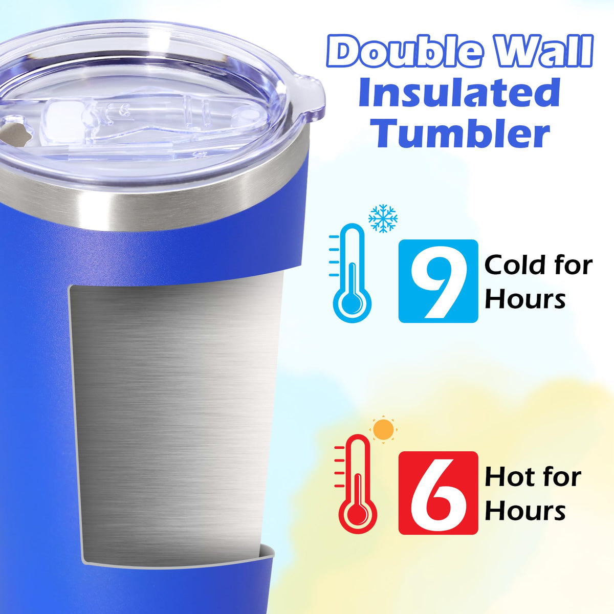 20oz Insulated Tumbler with Lid Dark Blue O2736
