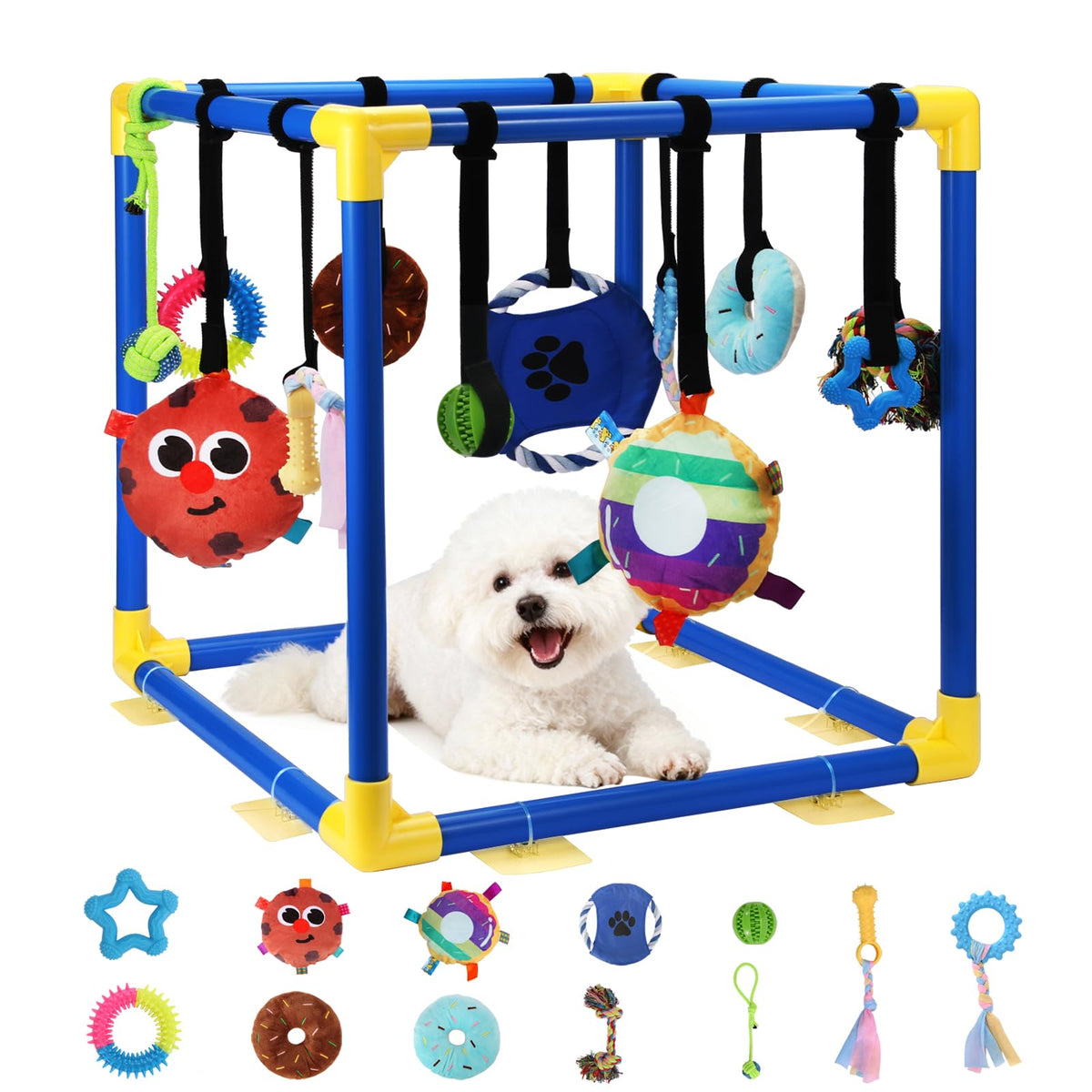 12 Toys Puppy Play Gym with Squeaky Toys M465387