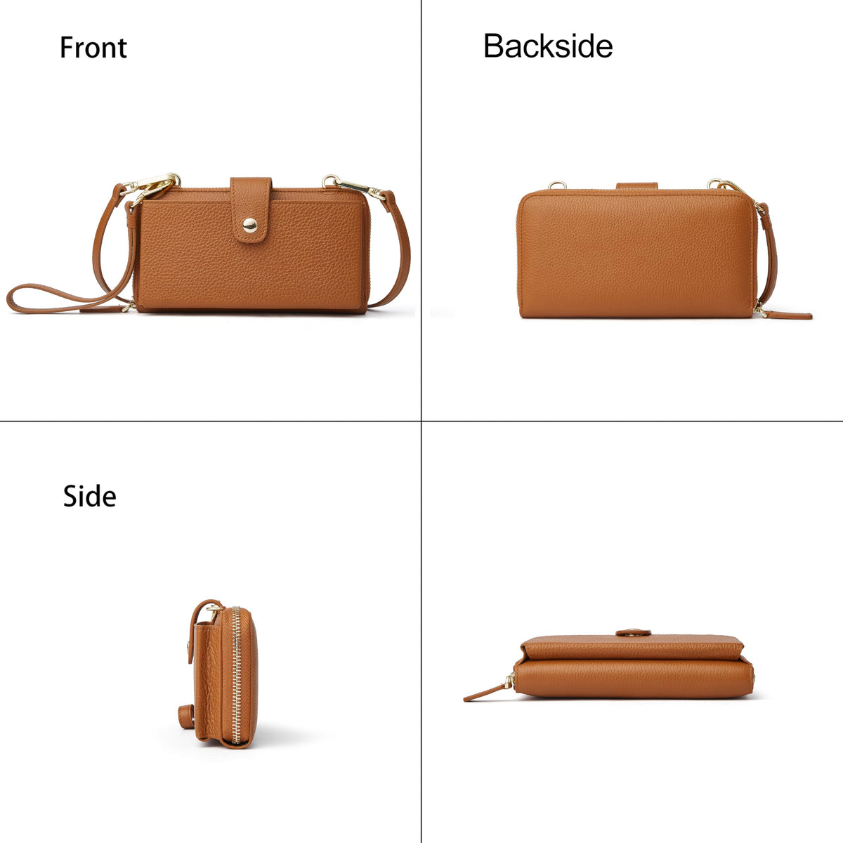 Small Leather Crossbody Wristlet Wallet and Phone Purse R220