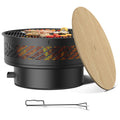 32" Round Wood Burning Fire Pit with Cooking Grill E51331