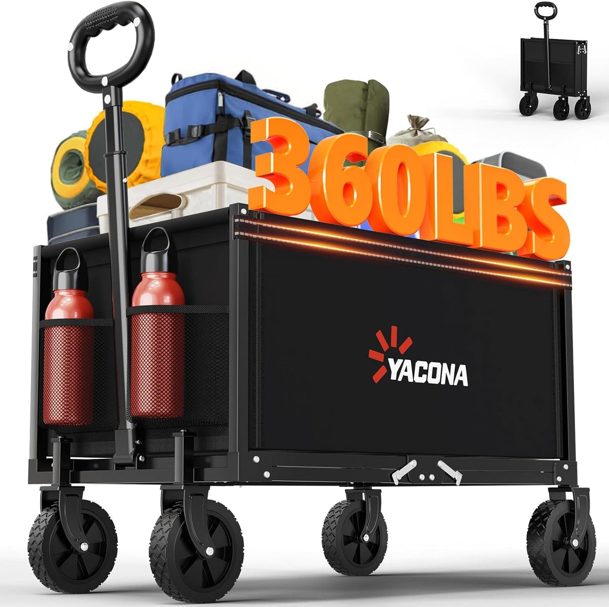 Foldable Heavy Duty Utility Wagon Cart with Wheels M7181