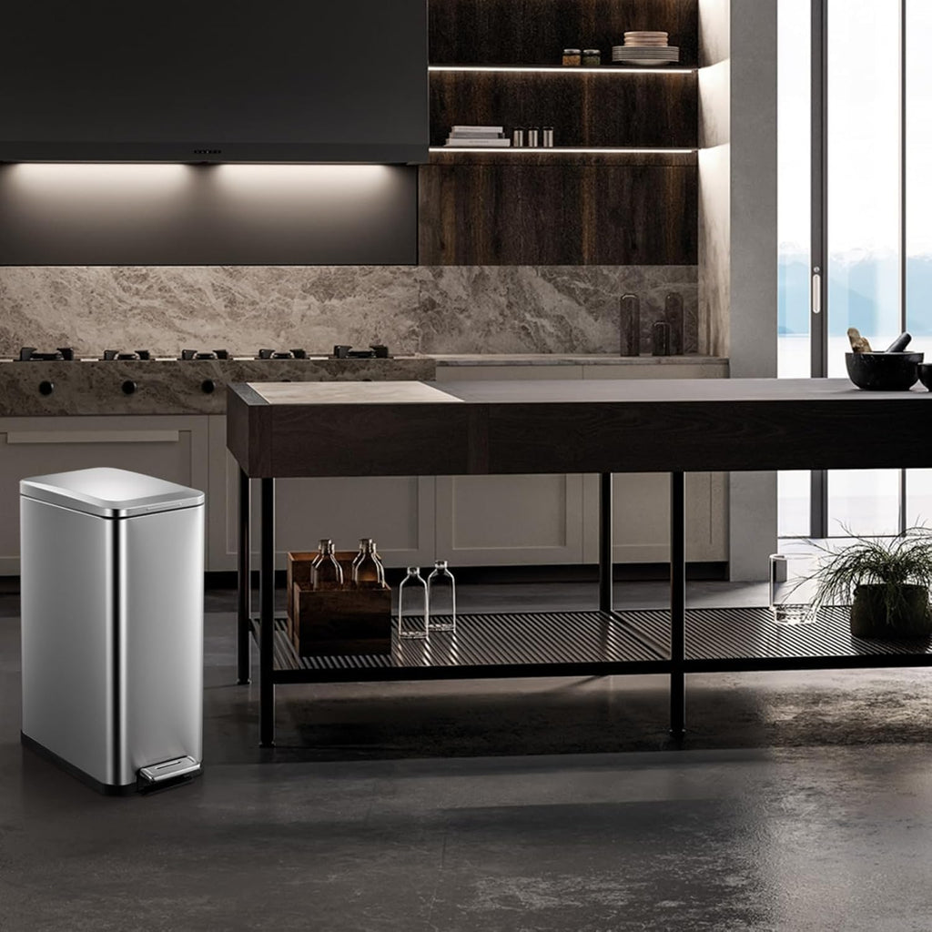 50L Slim Stainless Steel Kitchen Trash Can C6169