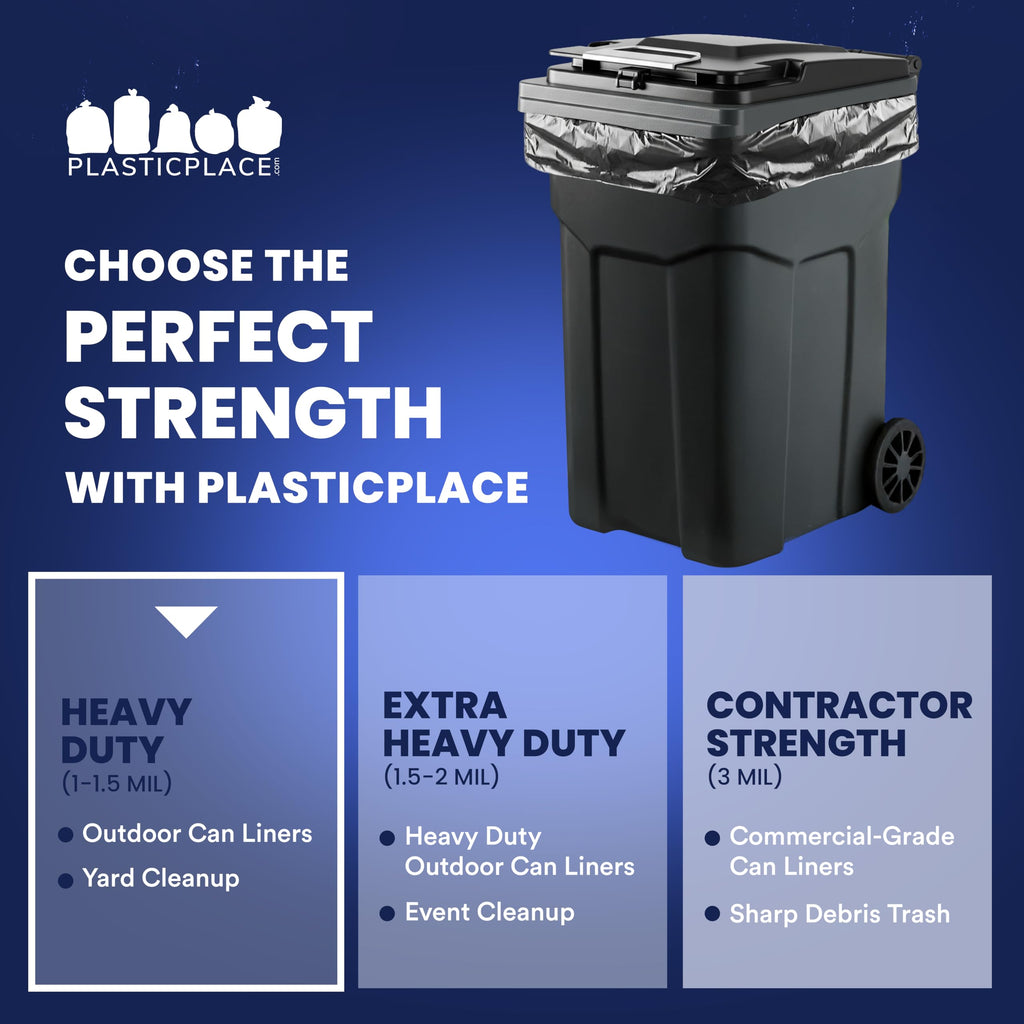 95-96 Gallon Heavy Duty Black Trash Bags J730261